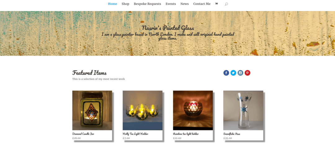 Nasrin's Painted Glass Website